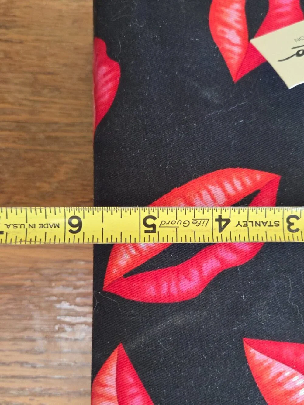 Vintage Kate Spade Black Canvas Red Lips Print Mini Tote Bag  8x6 Small